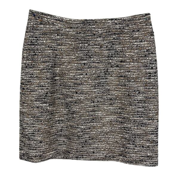 Donegal Ireland Wool Skirt Magee Gray Black Boucle' Satin Lined SZ 12 Irishwool - Picture 1 of 8